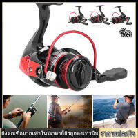 โลหะล้อ Spool เบ็ดตกปลาในทะเล Lure Rock Fishing ยาว Reel Tackle สีดำสีแดง