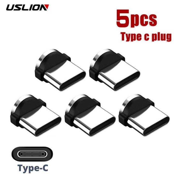 uslion-5pcs-type-c-micro-usb-magnetic-plugs-for-mobile-phone-replacement-parts-durable-type-c-converter-charging-cable-adapter-cables-converters