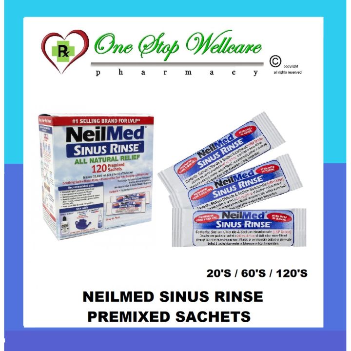 Neilmed sinus rinse saline nasal 120 sachets - Pharmacy & Health