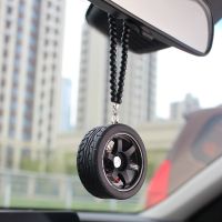 Auto Decoration Pendant For Car Wheel Keychain Car Rearview Mirror Hanging Ornament Keyring Pendant For Car Accessories Interior