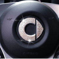 For Mercedes Smart 451 453 Fortwo Forfour Car Bling Decoration Sticker Accessories Flash Drill Logo Steering Wheel Decal