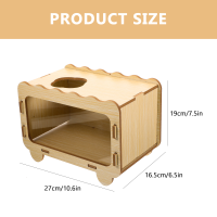 Hamster Hideout House สัตว์เลี้ยงกรงนอนซ่อนของเล่นไม้ Nest Digging Funny Wear-Resistant