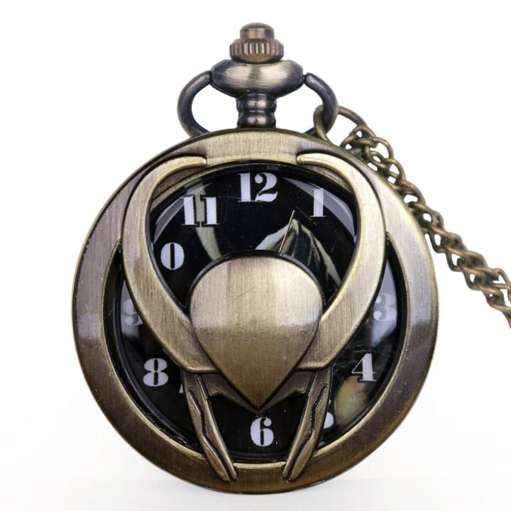 นาฬิกาควอตซ์สำหรับผู้หญิงและผู้ชายมีจี้ห้อยแบบไม่เหมือนใครพร้อมสร้อยคอพร้อมนาฬิกาสายโซ่ของขวัญ
