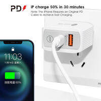 PD 25W 5V5A 9V2.8A 12V2.1A Euusuk ปลั๊ก LED Light 2พอร์ต USB Adapter Wall Charger Fast Quick Charge QC 3.0ศัพท์มือถือ