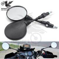 retro black universal folding motorbike side mirrors round moto rearview mirror 8mm 10mm motocross for honda suzuki benelli vespa yamaha Kawasaki z900rs z650 ATV backup mirror dirt pit bike rearview motorcycle mirror