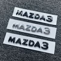 สติกกอร์โลโก้ป้ายติดฉลากตัวอักษรแบบ3ฝาหน้าฝาหลังกระโปรงรถอุปกรณ์เสริมภายนอกทำจากโครเมี่ยมสีเงินสีดำสำหรับรถยนต์มาสด้า3