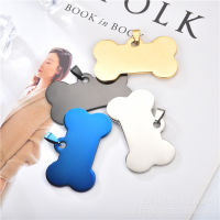 10pcs Name Tags Cute Personalized Stainless Steel Dog Cats ID Name Blank Bone Tags Bone Shape for dogs or cats