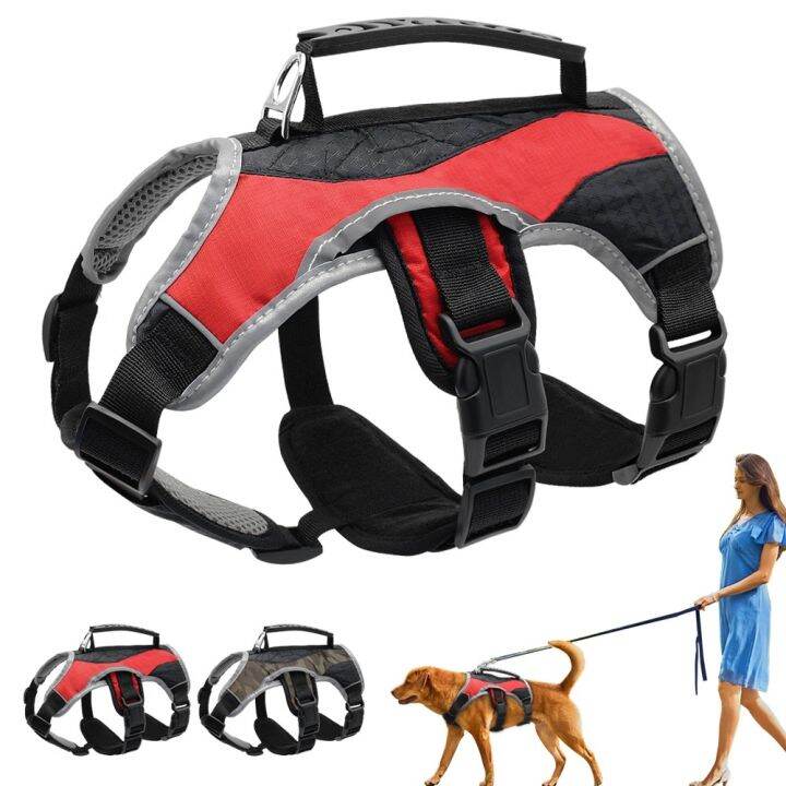 No Pull Dog Harness with Handle Reflective Adjustable for Large Breeds