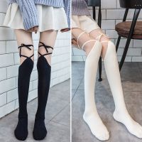 【CC】♧✓♛  Cross-tie Over-knee Socks Tube Uniform Calf Female Middle and Stockings Woman