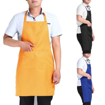 Apron with Pockets Thicken Cotton Polyester Blend Cooking Kitchen Restaurant Aprons