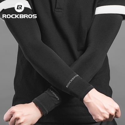 ✔▦● ROCKBROS Cool Cycling Arm Sleeves Men Women Ice Silk Sun Protection Arm Warmers For Outdoor Sport Fishing Running Basketball