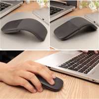 W2 bluetooth-compatible Wireless Mouse Foldable Arc Touch Flexible Mice Mute Ergonomic Flat Mouse for PC Laptop Computer Basic Mice