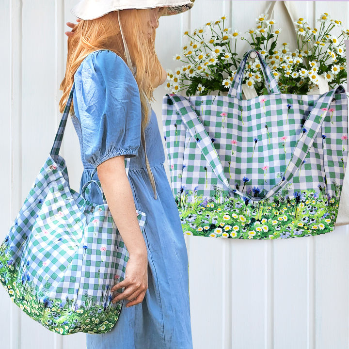 พร้อมส่ง-tulip-bag-ลาย-the-garden-กระเป๋าใบใหญ่-amp-สายยาว