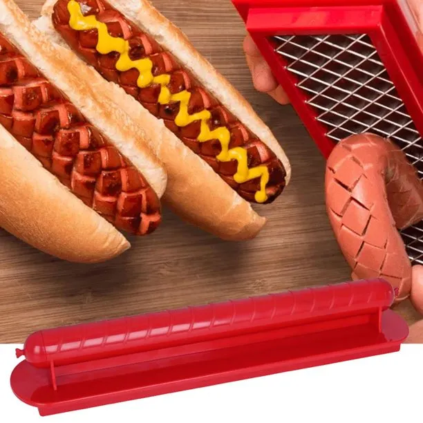 Papaba Hot Dog Cutter,Manual Fancy Sausage Cutter Hot Dogs Spiral Slicer  Home Barbecue Kitchen Gadget 