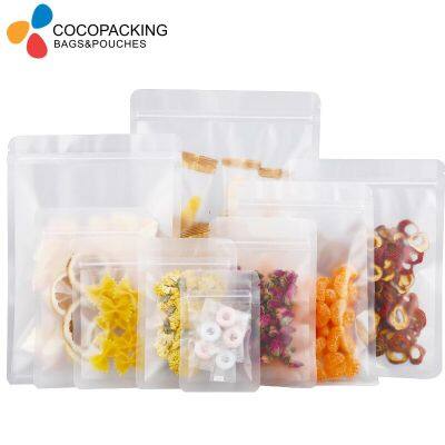 100pcs Frosted Transparent Ziplock Bag Clear Plastic Storage Bag Snack Tea Zipper Bag Mylar Zip Lock Packaging Bag Supplies Food Storage Dispensers