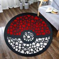 Kawaii Large Round Pokemon Carpet For Kid Room Anime Pikachu Play Rug Mewtwo Floormat Non-Slip Bedroom Floor Mat Home Decor