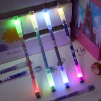 Bv&amp;Bv (พร้อมส่งในไทย??) ปากกาหมึกสีดำ Black Sign Pen Cartoon Animation Light Spinning Pen Rolling Finger Rotating Luminous Signature Pen Student Learning Stationery