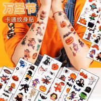 original Halloween cartoon waterproof tattoo stickers for children men and women funny party luminous makeup face stickers fluorescent decorative stickers