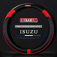 พอดีกับที่หุ้มพวงมาลัยรถยนต์ Isuzu ทั้งหมดพวงมาลัยหนังเทียมที่หุ้มพวงมาลัยผ้าระบายอากาศถักเปียอุปกรณ์ตกแต่งรถยนต์อเนกประสงค์