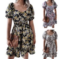 2023 independent station spring and summer European and American womens new sexy casual ruffled dress ❤