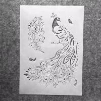 A4 29*21cm Beautiful Peacock with Feather DIY Layering Stencils Wall Painting Scrapbook Coloring Embossing Album Decor Template Rulers  Stencils