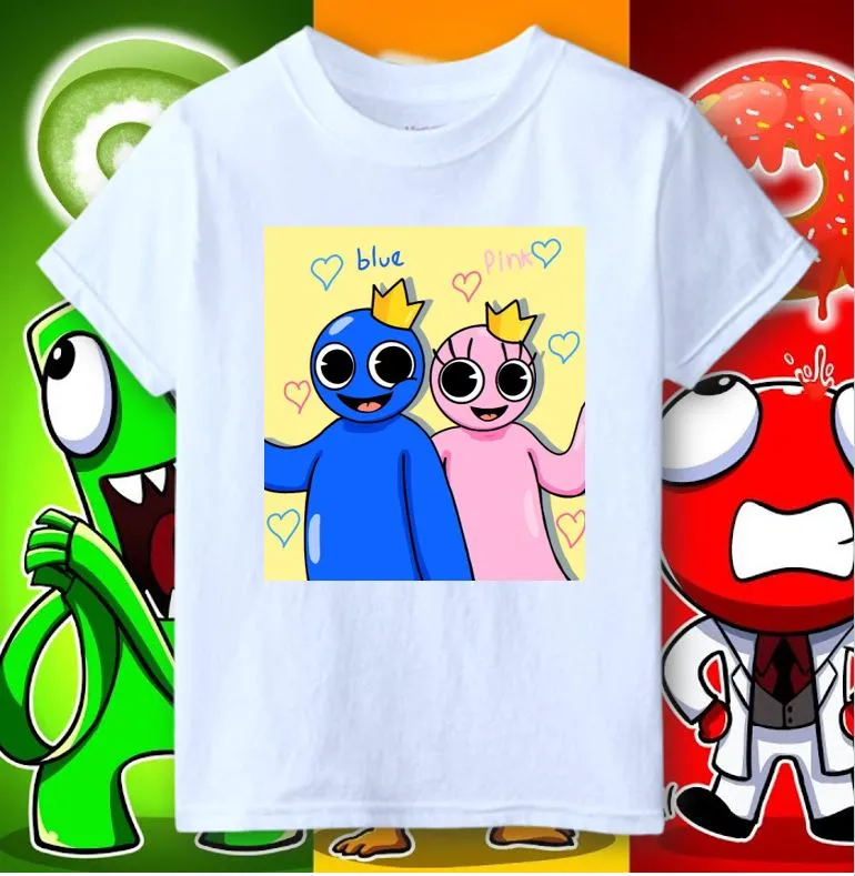 Roblox Rainbow Friends Cartoon Anime Clothes Summer Round Neck  Short-sleeved Printed Men's And Women's T-shirts - Animation  Derivatives/peripheral Products - AliExpress