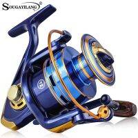 Sougayilang 1000 7000 Fishing Reel 5.2:1 Gear Ratio Spinning Reel with Folding Grip Max Drag 10kg All for Fishing Windlass Pesca