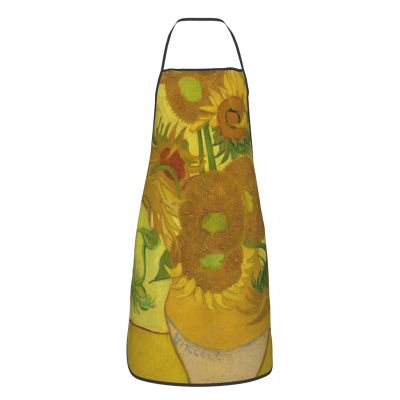 Unisex Vase With Twelve Sunflowers Kitchen Chef Cooking Baking Apron Men Women Vincent Van Gogh Tablier Cuisine for Painting