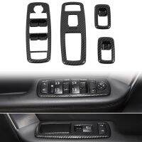 Car Carbon Fiber Window Glass Lift Button Trim Switch Cover Door Armrest Panel for Dodge Durango 2011-2022 LHD