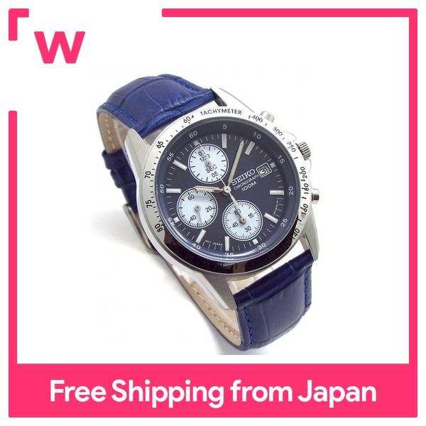SEIKO Chronograph Watch Genuine Leather Belt Set Domestic Seiko Regular  Distribution Navy Blue Belt SND365P1-BL | Lazada
