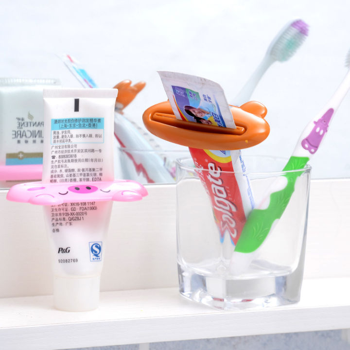 ที่รีดยาสีฟัน-ที่บีบยาสีฟัน-ที่รีดโฟมล้างหน้า-อุปกรณ์บีบหลอด-แบบม้วน-ลายการ์ตูนสัตว์น่ารัก-ประหยัดยาสีฟัน