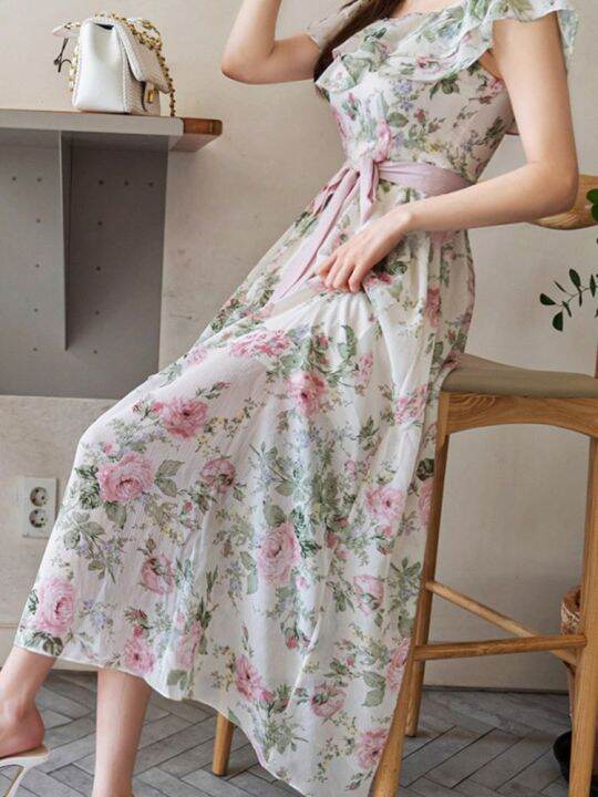 women-summer-korea-style-off-shoulder-maxi-dress-slit-bodycon-party-elegant-evening-vintage-printed-clothing