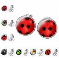 [YP] ใหม่1คู่หูคลิป Ladybug ต่างหูสุภาพสตรี Polka Dot Party ของขวัญ Anime Jewelry