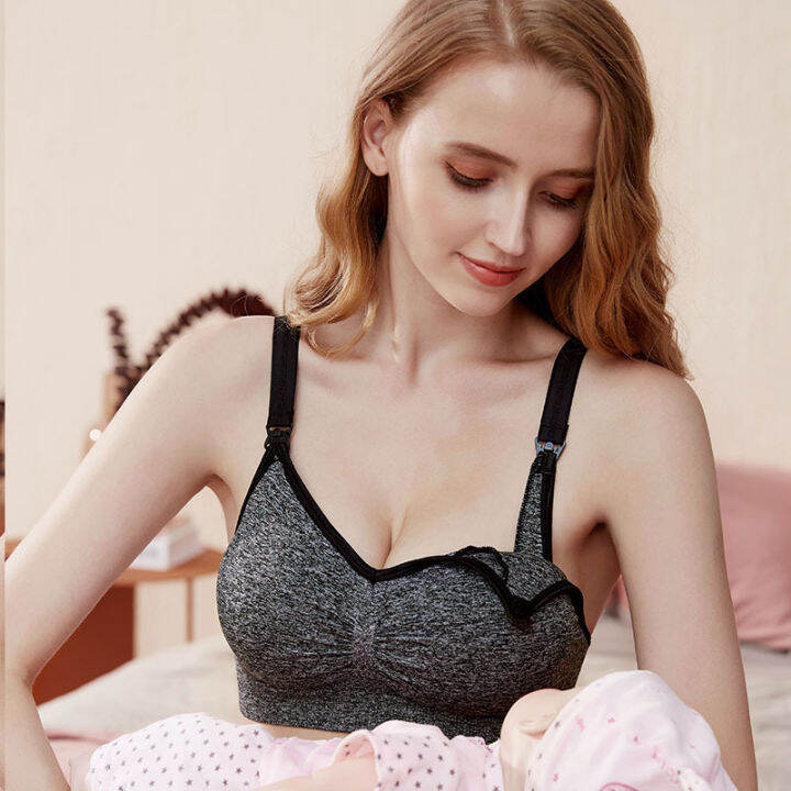 Maternity front buttoned large size nursing bra seamless breastfeeding