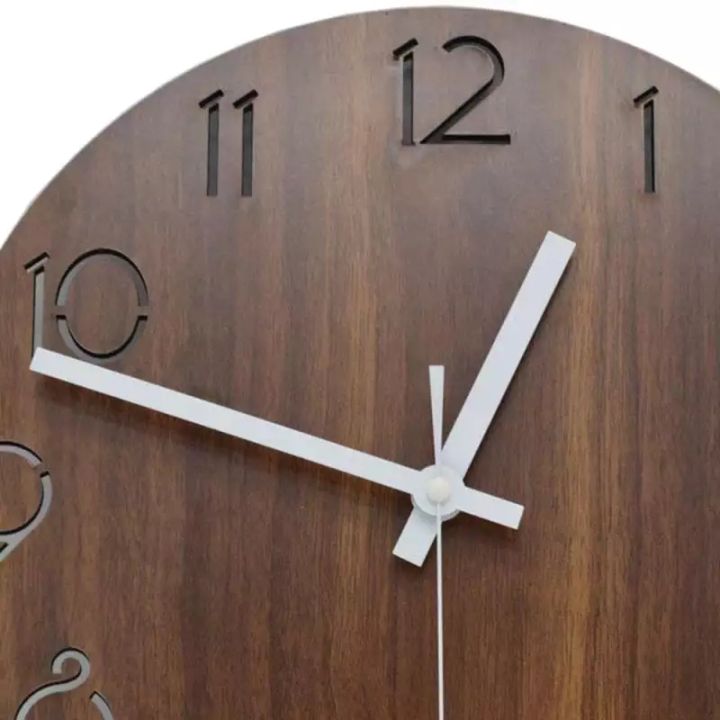 12นิ้ววินเทจอาหรับตัวเลขการออกแบบชนบทประเทศ-tuscan-สไตล์ไม้ตกแต่งรอบนาฬิกาแขวน