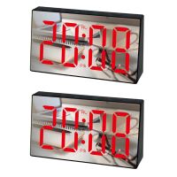 LED Mirror Alarm Clock Digital Snooze Table Clock Wake Up Light Time Temperature Display Home Decoration Clock