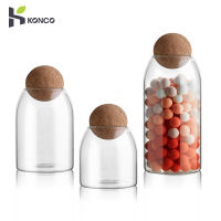 Konco 1ชิ้นโถแก้วใส่ของพร้อมบอลเคนทามะที่เก็บอาหารฝาปิดJarคอนเทนเนอร์Borosilicateปิดผนึกกระจกขวดกระป๋องชาอาหารธัญพืชคอนเทนเนอร์