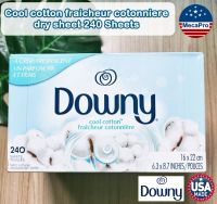 Downy® Cool cotton fraicheur cotonniere dry sheet 240 Sheets แผ่นหอม อบผ้า ดาวน์นี่ คลู คอตตอน Fabric Softener