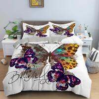 Butterfly Printed Duvet Cover Bedding Sets With Pillow Case Luxury Microfiber Bedspread QueenKing Size for Kids Christmas Gifts