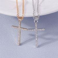 ☂■☊ Fashion Cross Necklace for Women Men Gold Silver Color Dazzling Crystal Jesus Crucifix Necklace Christian Jewelry Wholesale