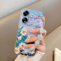 เคส OPPO A38 A98 5G 2023ใหม่ลายดอกไม้3D กับสร้อยข้อมือนิ่มปลอกซิลิโคนเคสโทรศัพท์OPPO A38 4G เคสสวยปก