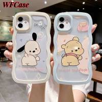 WFCase เคสสำหรับ iPhone 15 14 13 12 11 Pro Max Plus Mini 7 X XR XS MAX ตัวการ์ตูนน่ารัก Pacha Dog 2 In 1ใหญ่เคสโทรศัพท์ลายคลื่นเต็มกล้องปกป้องเคส