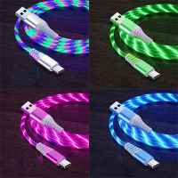 Flow Luminous USB Type C Cable 3A Fast Charging Data Cord for Samsung Xiaomi OPPO Huawei IPhone Charger Micro USB Wire LED Cable Cables  Converters