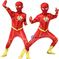 Halloween Boy The Flash Muscle Superhero Fancy Dress Kids Fantasy Comics Movie Carnival Party Cosplay Costumes