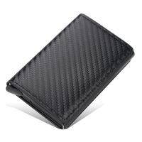 2022 RFID Blocking ID Credit Card Holder PU Leather Aluminium Box Automatically Pop Up Bank Business Wallet For Men Dropshipping Card Holders