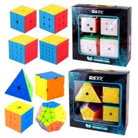 ▫♙ tqw198 Moyu Meilong Skewb Bundle Set Gift Magic carbon Cubing Classroom 4pcs Speed Cube Puzzle Educational Toys