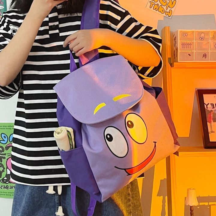 Printed Purple,Pink 006 Dora The Explorer Print School Bag