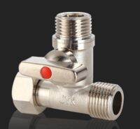 1/2 BSP Male to Male to Female Tee Type Brass Plated Loose Joint Ball Valve Thick Pipe Fitting Connector for Water Faucet