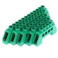 Green 4/6/8/10/12 Positions Terminal Block Connector Strip Brass Ground Neutral Bar Electrical Distribution Wire Screw Terminal