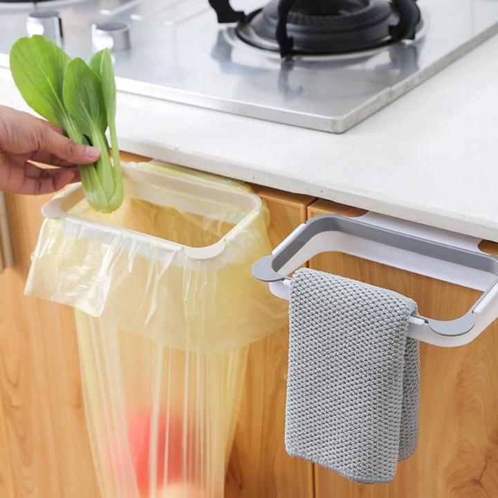 ที่ยึดแขวนถุงขยะแขวนที่ยึดแขวนถุงขยะสีใหม่แบบธรรมดา2019ชั้นวางที่เก็บขยะวางตู้ในครัว